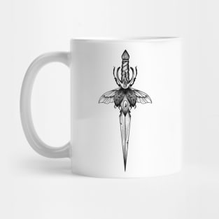 Dagger and Beetle (black version) Mug